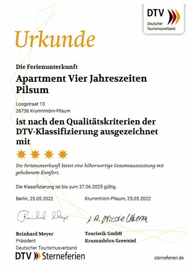 Apartment Vier Jahreszeiten Pilsum Krummhörn Eksteriør bilde